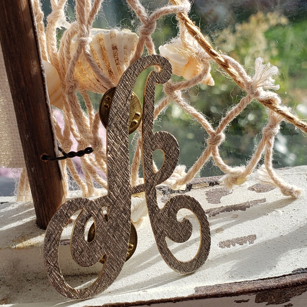 Vintage "A" monogram pin